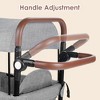 Kinder King Folding Wagon Stroller for 2 Kids, Adjustable Handle, All-Terrain Shock-Absorbing Wheel, Detachable Tray, Diaper Bag, Black - 4 of 4