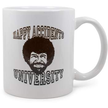 Surreal Entertainment Bob Ross "Happy Accidents University" Ceramic Mug | Holds 11 Ounces