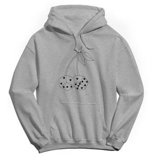 Rerun Island Men's Cherry Dice Hearts Long Sleeve Graphic Cotton Sweatshirt Hoodie - 1 of 4