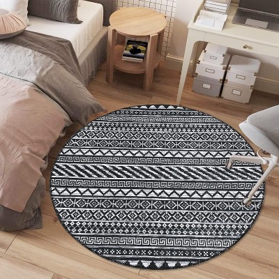 Machine Washable Moroccan Geometric Indoor Area Rug