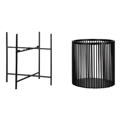 Paynter Modern Black Metal 2-Piece Floor Planter Set