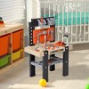 Qaba 64-piece Kids Tool Workbench, Toddler Construction Workshop Tool Set  With Shelf Storage Box For Age 3 Years : Target