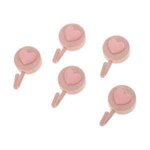 Unique Bargains Utility Heart Hook Heart with Hook 1.97"x1.18" 5 Pcs - 1 of 4