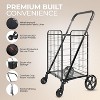 SereneLife Heavy Duty Foldable Shopping Cart with Removable Liner SLSPCART60 - Black - 2 of 4