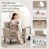 Mid Century Modern Fabric Accent Chair, Modern Wingback Living Room Chair, Comfy Armchair Single Sofa Chair with Wood Legs for Office,Bedroom - 4 of 4