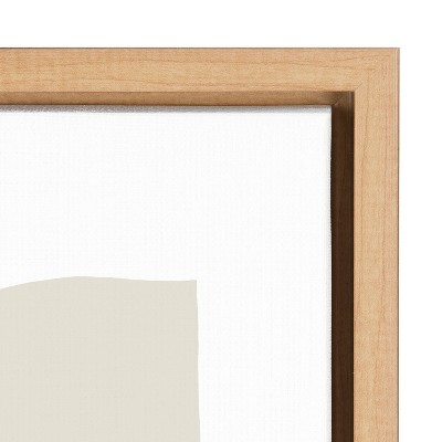 Neutral Abstract Geometric Canvas Print with Natural Frame