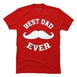 Men's Design By Humans Best Dad Ever Mustache By sukhendu12 T-Shirt - 1 of 2