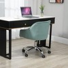 Velvet Desk Chair, Swivel Home Office Chair with Wheels and Gold Metal Base – The Pop Home - 2 of 4
