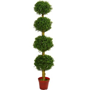 Nearly Natural 6-ft Four Tier Boxwood Artificial Topiary Tree, UV Resistant (Indoor/Outdoor) - 1 of 2