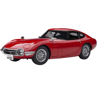 Toyota 2000GT RHD (Right Hand Drive) with Wire-Spoke Wheels Red 1/18 Model Car by Autoart