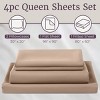 Hastings Home 4-pc Brushed Microfiber Sheet Set - Queen, Taupe - 3 of 4