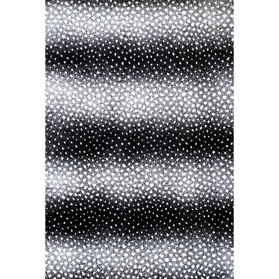 Abstract Antelope 8' x 10' Black and Ivory Synthetic Area Rug