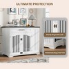 Furniture Style 44 Inch Dog Crate for Large Dogs (Grey) – Heavy-Duty Wooden Kennel with Drawer, Side Storage & Built-in Feeding Station - 3 of 4