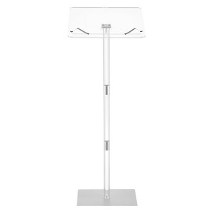 VEVOR Podium Stand, 43-Inch Acrylic Lectern, Portable Laptop Desk with Wide Reading Surface, Book Clips, Adjustable Angle, Transparent - 1 of 4