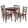 5pc Pulman Dining Set with Ladder Back Chairs Wood/Walnut - Winsome - image 3 of 4