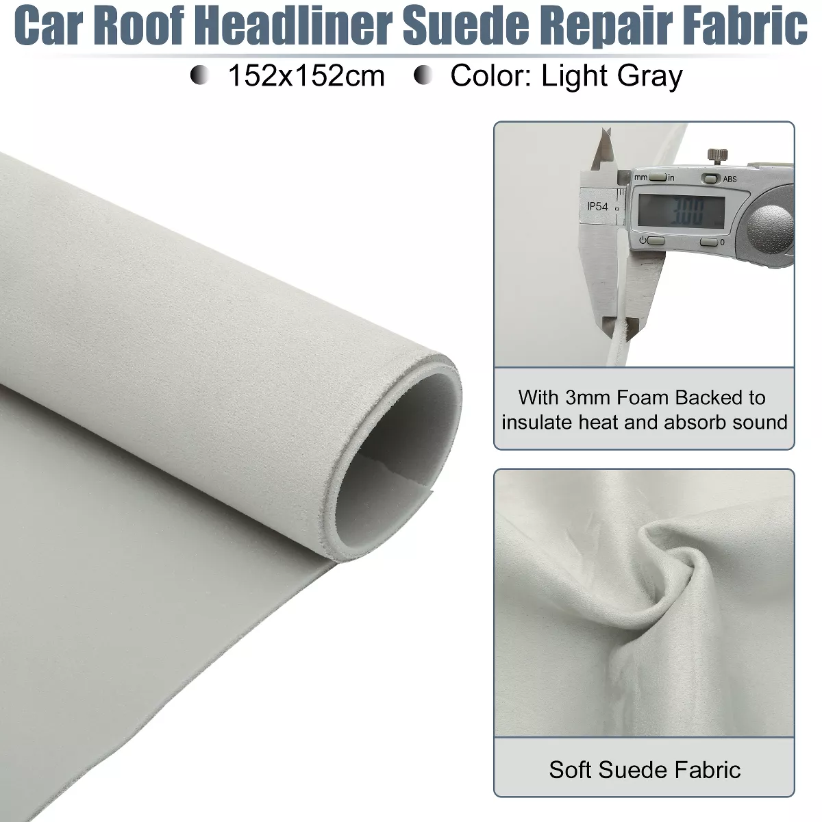 Unique Bargains Car Interior Foam Backed Aging Broken Faded Diy Repair  Suede Headliner Fabric 1 Pc : Target