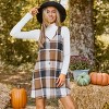 Women's Plaid Brown V-Neck Sleeveless Mini Dress - Cupshe - 4 of 4