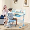 Costway Adjustable Kids Study Desk Drafting Table Chair Set w/ Bookshelf - 4 of 4