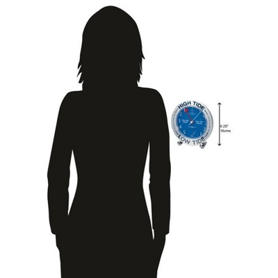 Silver and Blue Acrylic Quartz Table Clock with Tide Indicator