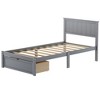Twin Size Platform Bed with Under-bed Drawer, Gray - 2 of 3