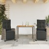 vidaXL Patio Dining Set with Cushions Outdoor Garden Furniture Poly Rattan - 35.4" Table Length Gray 2 Items - 2 of 4
