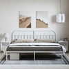 vidaXL 12" White King Size Metal Bed Frame with Headboard No Mattress - 3 of 4