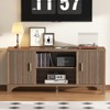 SKONYON Mid Century Modern TV Stand for 55–65 Inch TVs – Boho Media Console with Fluted Doors, Storage Cabinets & Open Shelf - 3 of 4