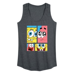 Women's - SpongeBob SquarePants - Character Grid Graphic Racerback Tank - 1 of 4