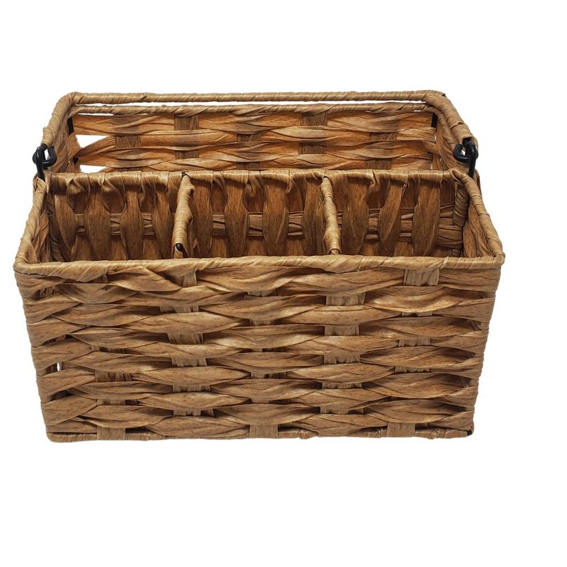 KOVOT Poly-Wicker Woven Cutlery Storage Organizer Caddy Tote Bin Basket for Kitchen Table, Measures 9.5" x 6.5" x 5", 3 of 5