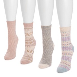 MUK LUKS Women's 4 Pack Holiday Boot Socks - 1 of 3