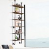 Costway 6-Shelf Rustic Pipe Shelving Unit, Vintage Industrial Pipe Wall Shelf Brown - 3 of 4
