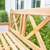Nordic Teak 47" 2 Person Natural Outdoor, Patio and Garden Bench - Beige - 4 of 4
