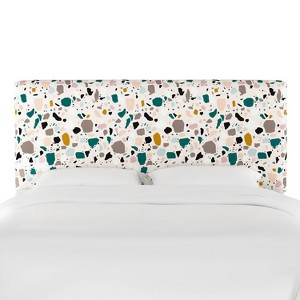 Skyline Furniture Olivia Upholstered Headboard Terrazzo Emerald Ochre - 1 of 4