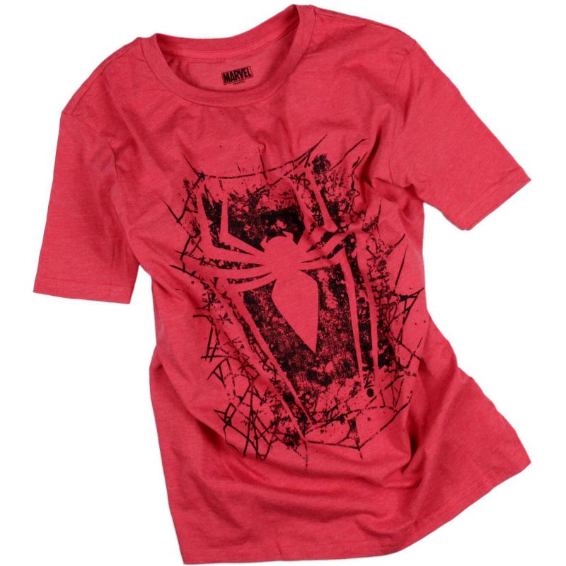 Marvel Boy's Spiderman Distressed Spider In Web Graphic Print T-Shirt, 3 of 4