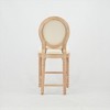 DSVIMOY Counter and Bar Stool French Country Wooden Barstools with Soft Upholstered Seating for Kitchen, Beige, 43.7"*11.8"*17.7" - 2 of 4