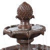 Sunnydaze Outdoor 2-Tier Pineapple Solar Powered Water Fountain with Battery Backup and Submersible Pump - 46" - Rust Finish - image 4 of 4