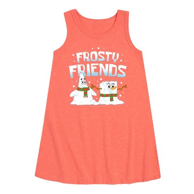 - SpongeBob SquarePants - Frosty Friends Graphic Sleeveless Aline Dress