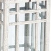 HomeRoots Set of Two White And Silver Distressed Geometric Metal Floor Lantern Candle Holders - 3 of 4