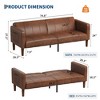 75" Convertible Futon Sofa Bed, PU Leather Couch, Loveseat，Modern Mid-Century Design for Small Apartments - 3 of 4