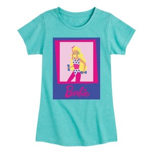 Girls' - Barbie - Fitness Barbie Fitted Short Sleeve Graphic T-Shirt - 1 of 4