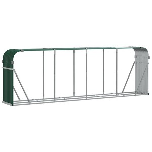 vidaXL Log Holder Green 118.1"x17.7"x39.4" Galvanized Steel - 1 of 2