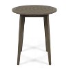 Okak Outdoor Bistro Table Round Side Dining Tables Handcrafted Acacia Wood Patio End Table Outdoor&Indoor for Garden Balcony Yard Pool, Gray - 2 of 4