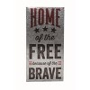 Transpac Metal 24 in. Silver 4th of July Patriotic Home of the Brave 4th of July Wall Sign Decor - 3 of 4