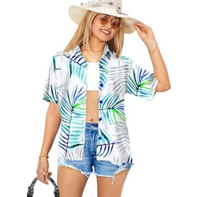 HAPPY BAY Button Down Shirt Casual Summer Beach Party Short Sleeve Vacation Blouse Shirt Hawaiian Blouses Dress Tee Shirts