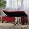TiramisuBest Storage Ottoman Bench, Brown PU Entryway Bench, 51.25"L x 17.5"W x 16.25"H - 4 of 4