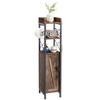 VECELO Bathroom Storage Cabinet Open Shelves Bathroom Organizer Rack with Toilet Paper Holder and Door - 4 of 4