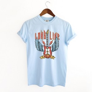 Simply Sage Market Women's Long Live Rock And Roll Colorful Short Sleeve Garment Dyed Tee - 1 of 2