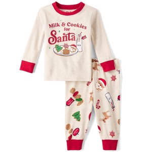 The Children's Place Toddler Christmas Long Sleeve Milk And Cookies Snug Fit Cotton Pajamas - 1 of 4