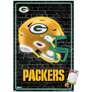Trends International NFL Green Bay Packers - Neon Helmet 23 Unframed Wall Poster Prints - 1 of 4