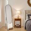 FURNIinspire  Full Length Mirrors Floor Standing Mirror, Wall Mirror with Stand Aluminum Alloy Thin Frame, Arched Black 59"*11"*16" - 2 of 4